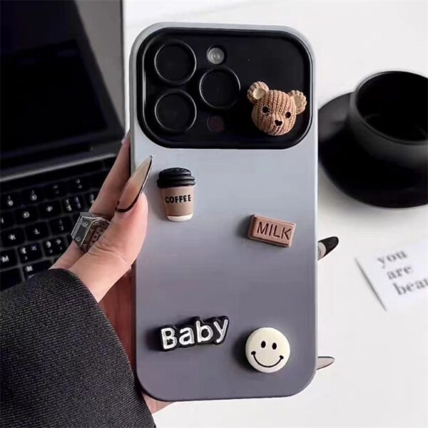 Coques de téléphone en TPU avec lettres de dessin animé mignon