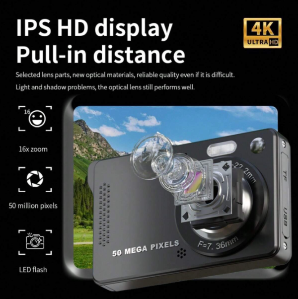 Appareil photo numérique, appareil photo zoom 16x