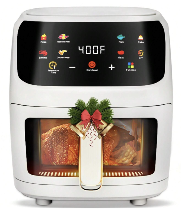 Friteuse à air grande capacité 8 QT, écran tactile numérique 8 en 1, fenêtre de cuisson visible