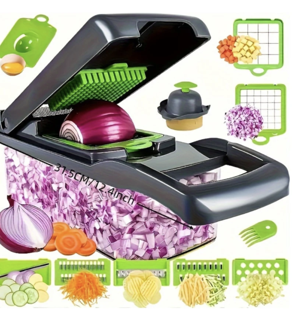 Lot de 16 hachoirs à légumes multifonctions, trancheuses à fruits, râpes à aliments manuelles