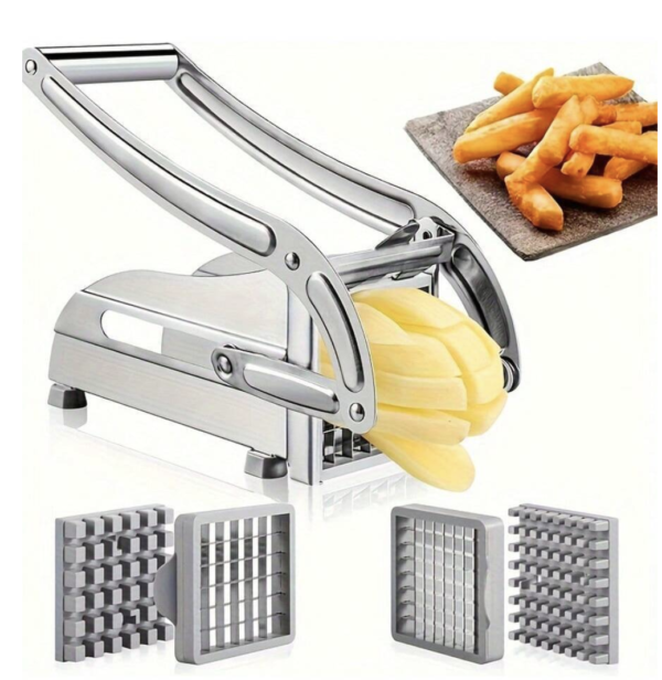 1 coupe-frites en acier inoxydable, coupe-frites, coupe-pommes de terre