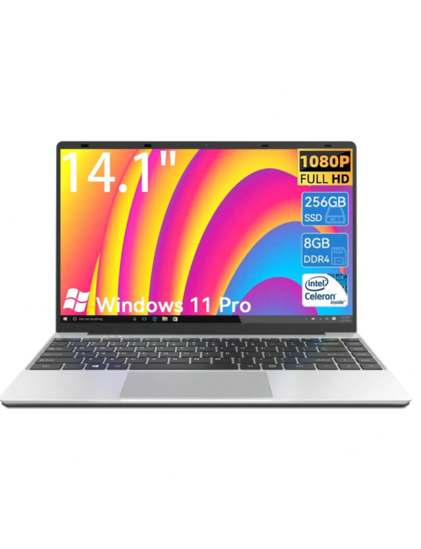 Ordinateur portable 14,1 pouces, ordinateur portable Windows 11, Intel Celeron N4020C (jusqu'à 2,8 GHz)